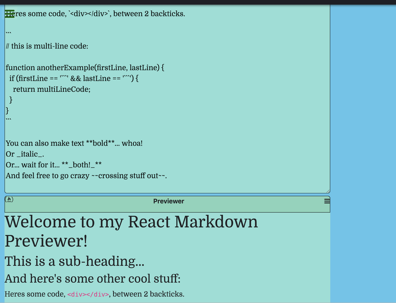 markdown previwer